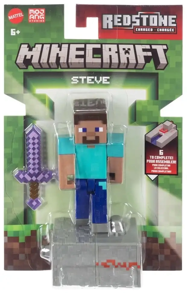 Minecraft Redstone Charged Actionfigur Steve - 8 cm