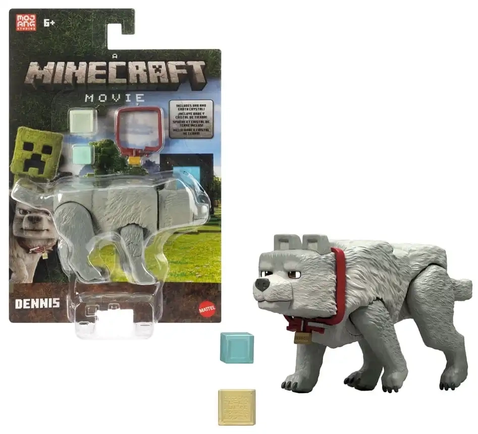 Ein Minecraft Film Actionfigur Dennis der Wolf - 10 cm