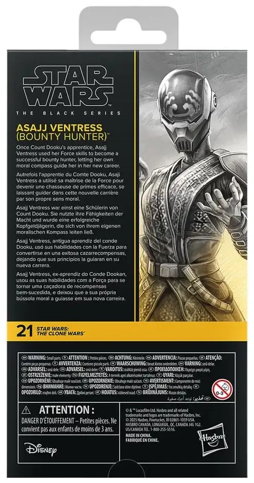 Star Wars: The Clone Wars - The Black Series Actionfigur Asajj Ventress - Bounty Hunter - 15 cm