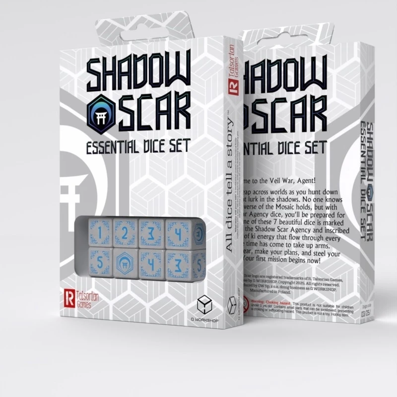 Shadow Scar Essential Dice Set - White & Blue