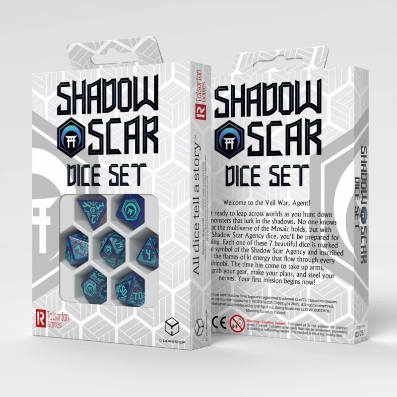 Shadow Scar Dice Set - Blue & Turquoise