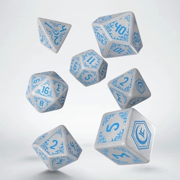 Shadow Scar Dice Set - White & Blue