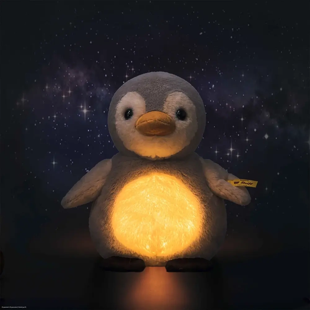 Light at Night Lio Pinguin mit Nachtlicht - hellgrau - 22 cm