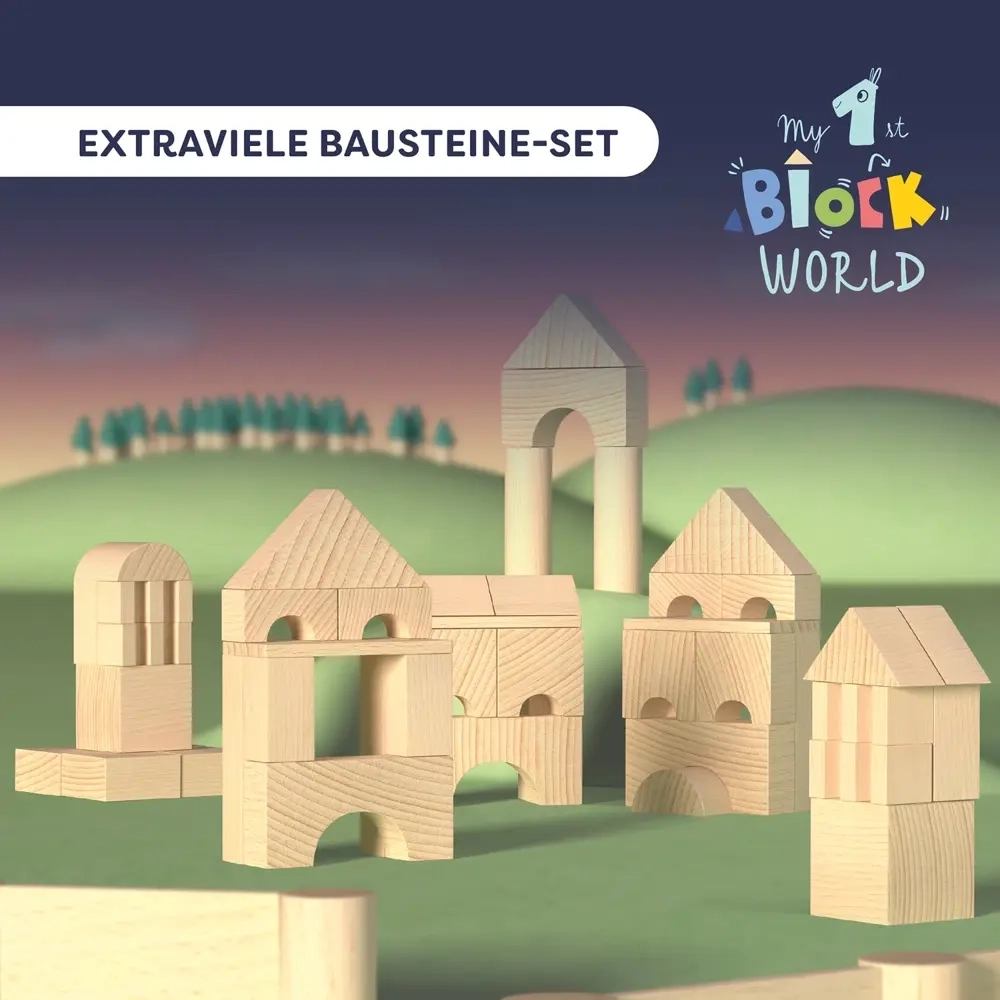 Meine erste Bausteinwelt - Extraviele Bausteine-Set - 62 Teile