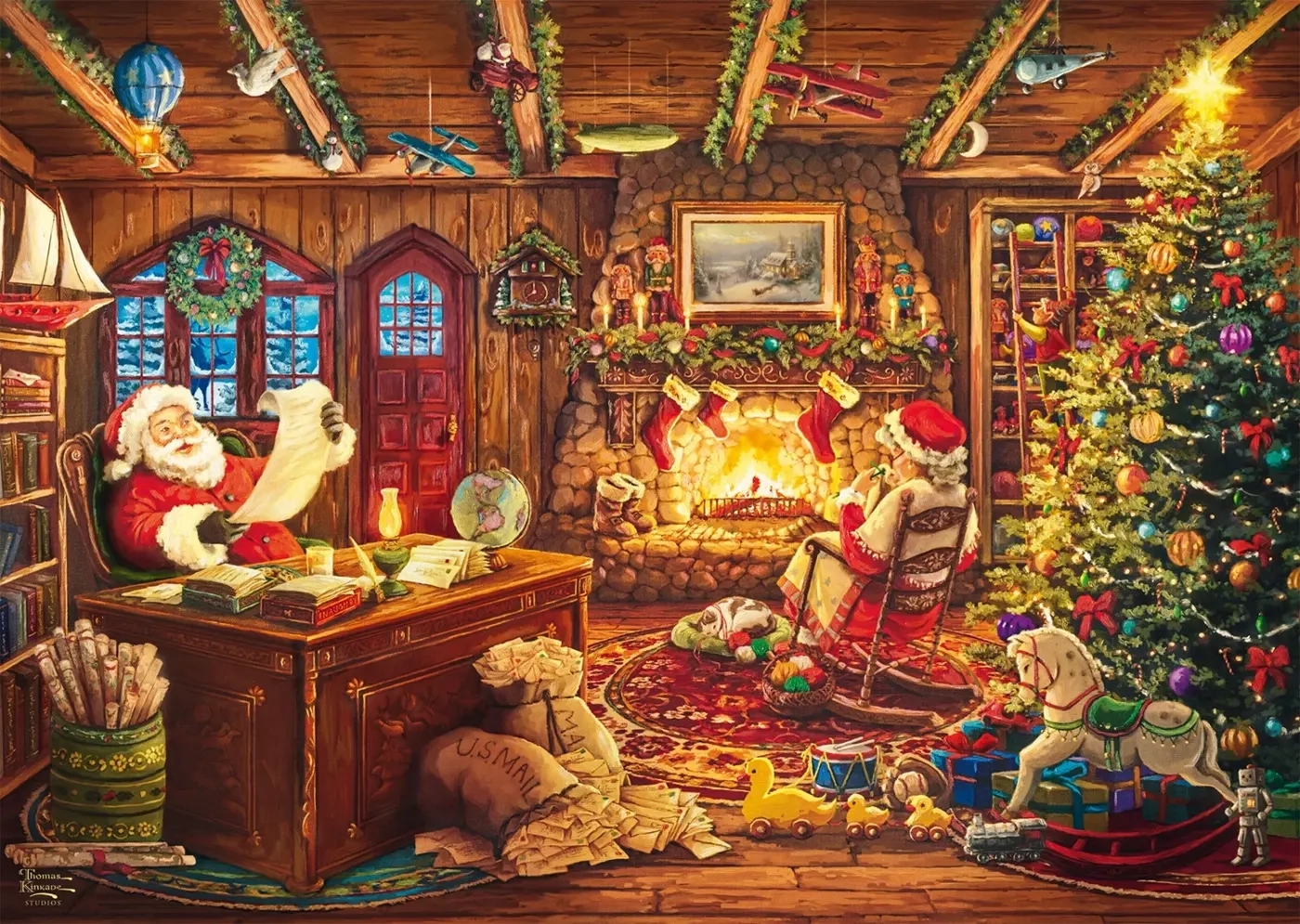 Santa prüft die Wunschliste - Thomas Kinkade Studios