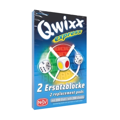 Qwixx Express - Ersatzblöcke - 2 x 100 Doppelseiten - DE