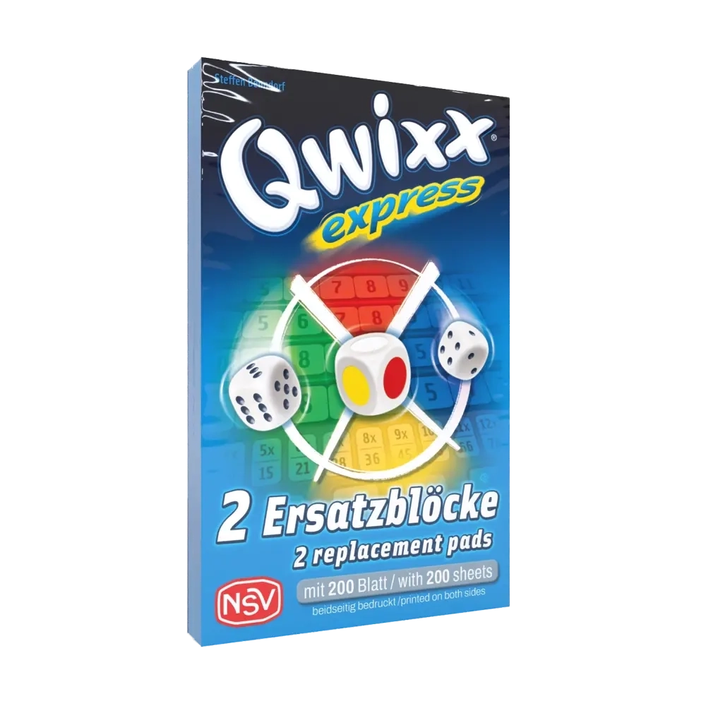 Qwixx Express - Ersatzblöcke - 2 x 100 Doppelseiten - DE