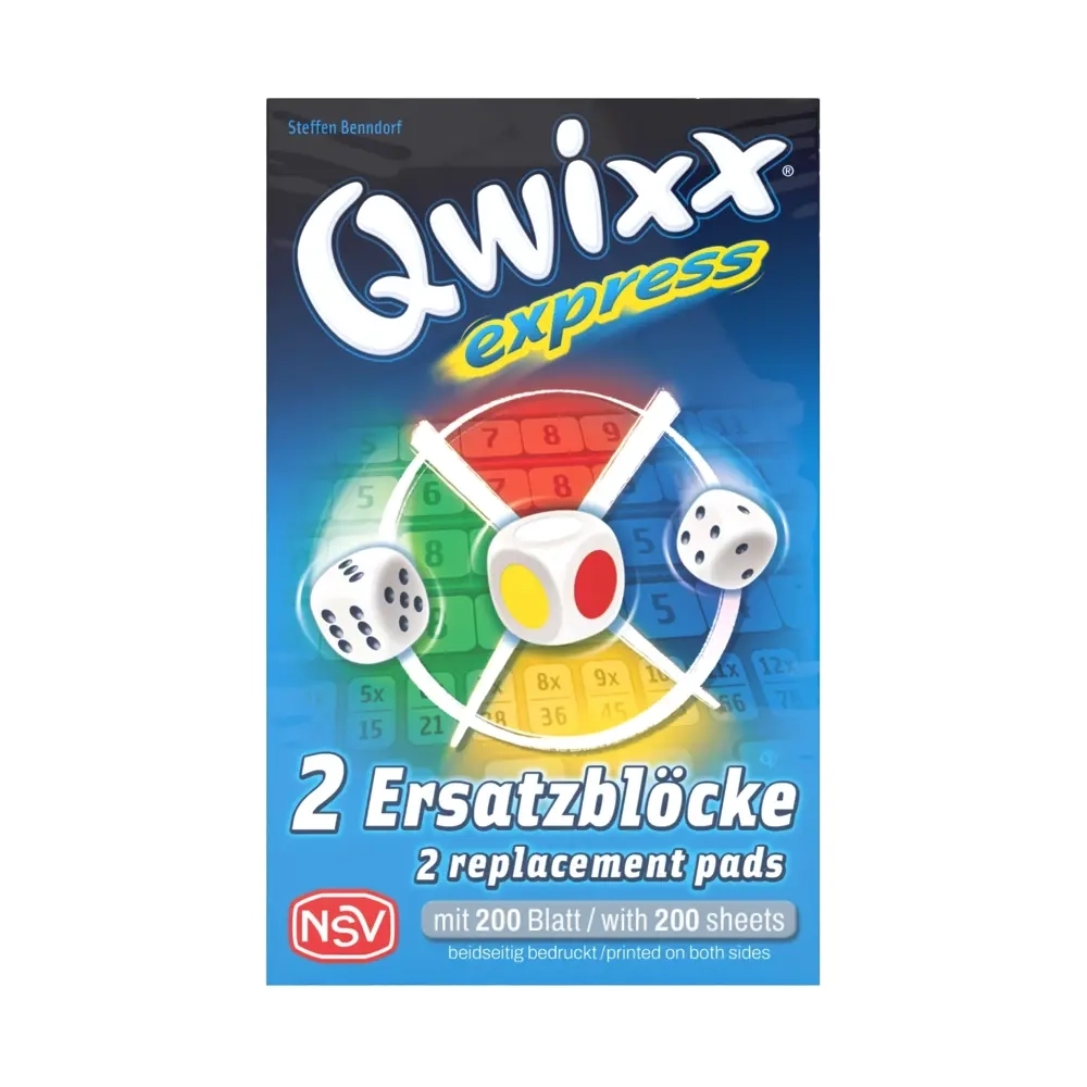 Qwixx Express - Ersatzblöcke - 2 x 100 Doppelseiten - DE