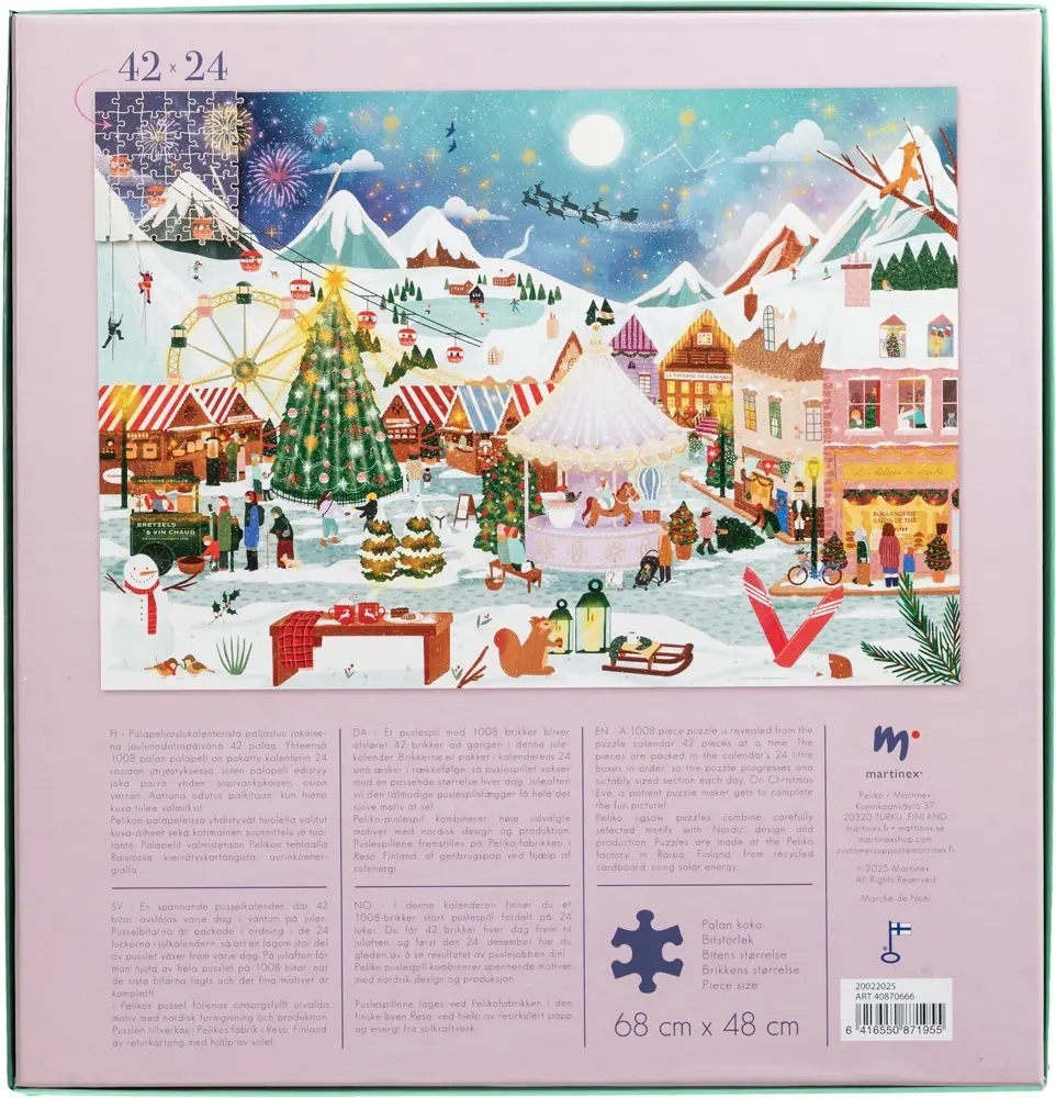 Peliko Puzzle Adventskalender - 1008 Teile