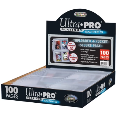 4-Pocket Secure Page für Toploader - 100 Seiten