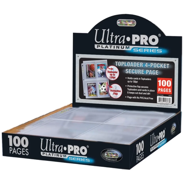4-Pocket Secure Page für Toploader - 100 Seiten