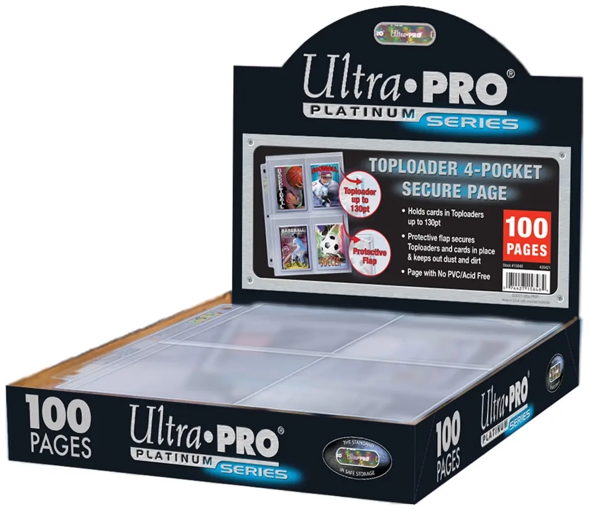 4-Pocket Secure Page für Toploader - 100 Seiten
