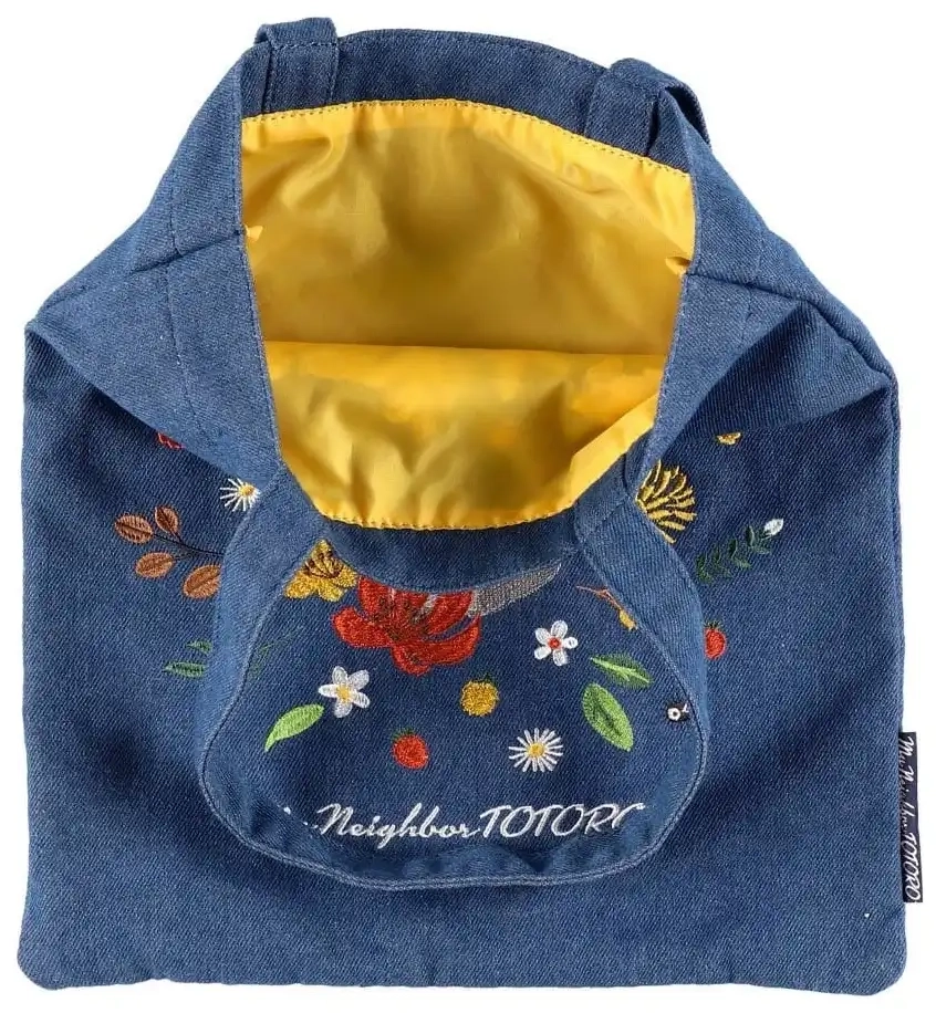 Mein Nachbar Totoro Tragetasche - Denim Totoro & Flower Wreath