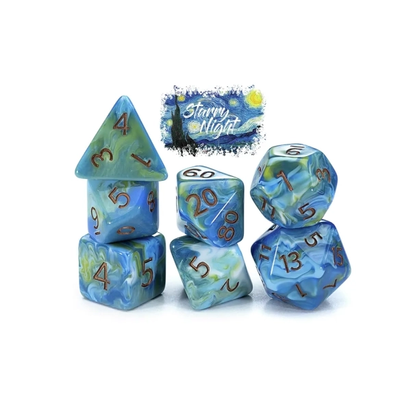 Van Gogh Dice: Starry Night - Würfelset