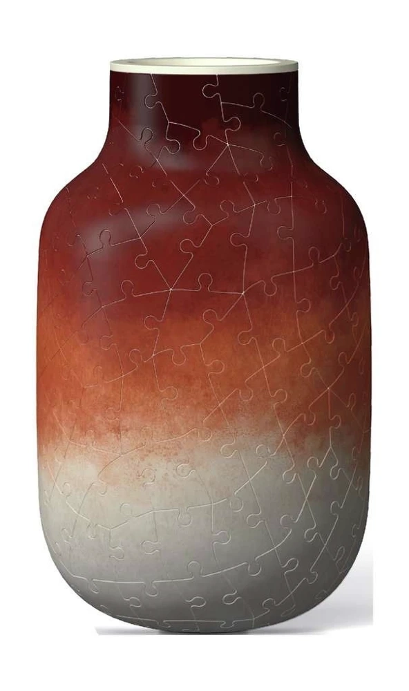 3D Puzzle Vase - Gradient Brick-Red