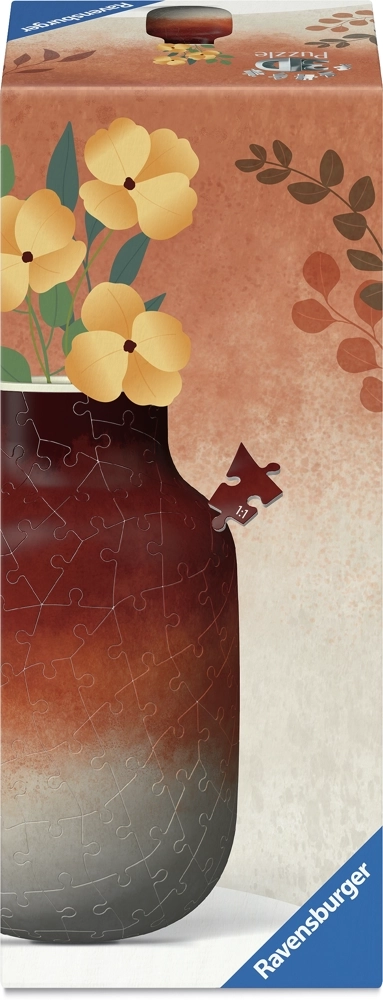 3D Puzzle Vase - Gradient Brick-Red