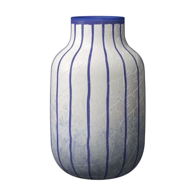 3D Puzzle Vase - Stripes Blue