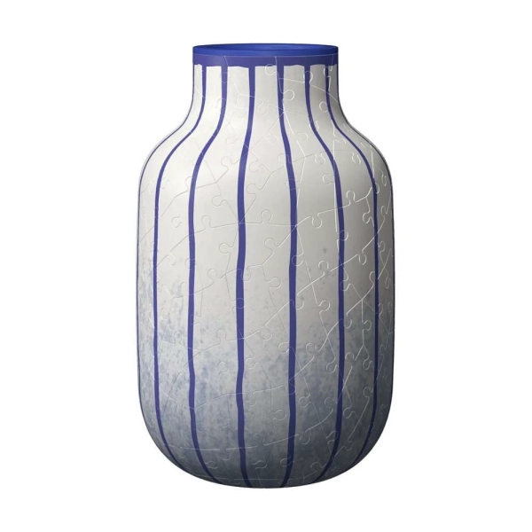 3D Puzzle Vase - Stripes Blue