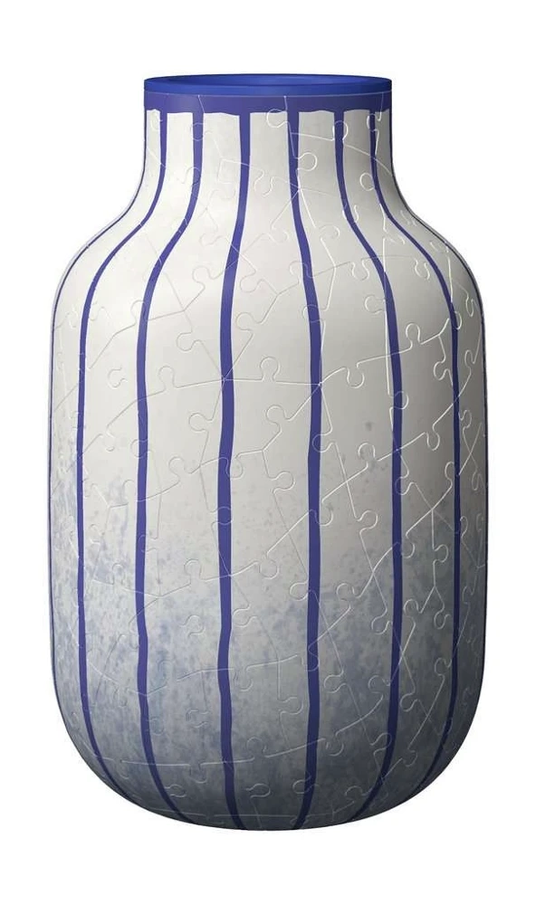 3D Puzzle Vase - Stripes Blue