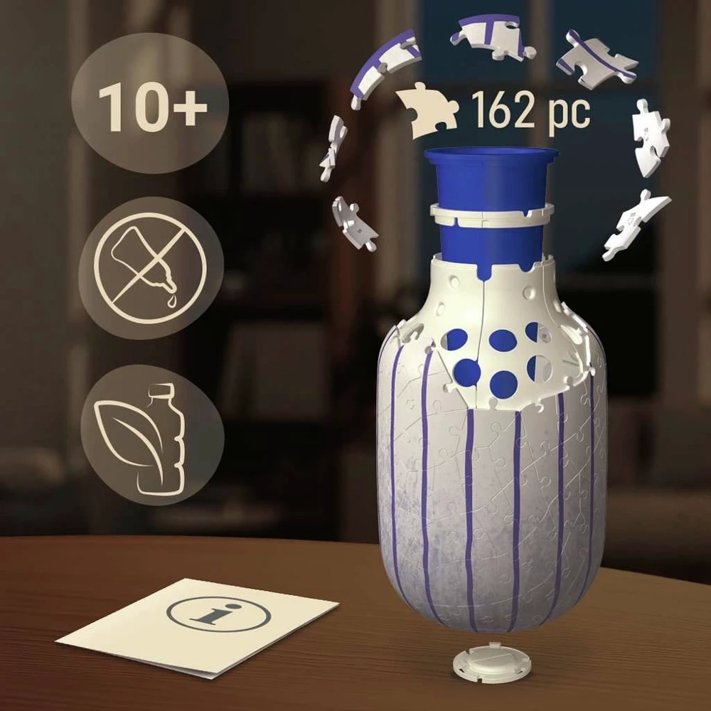 3D Puzzle Vase - Stripes Blue