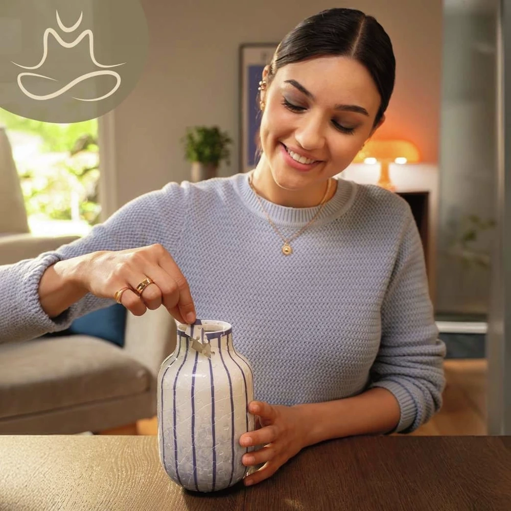3D Puzzle Vase - Stripes Blue