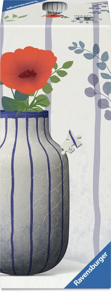 3D Puzzle Vase - Stripes Blue