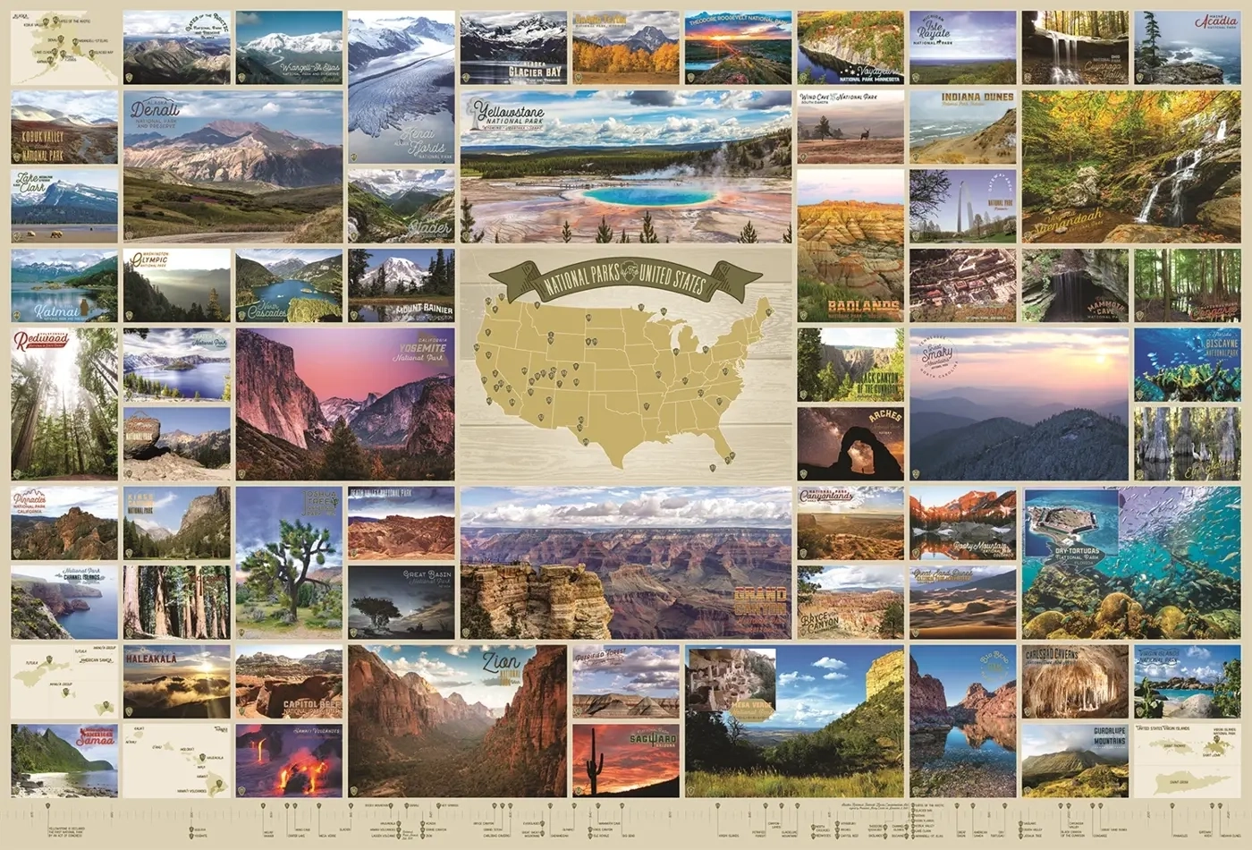 Nationalparks USA Collage - 2000 Teile