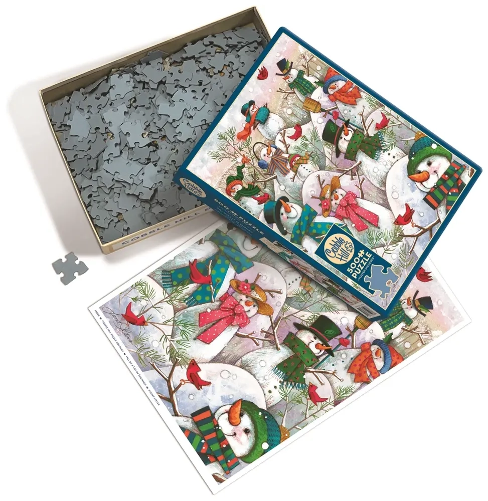 Hill of a Lot of Snowmen - Janet Stever - 500 Teile