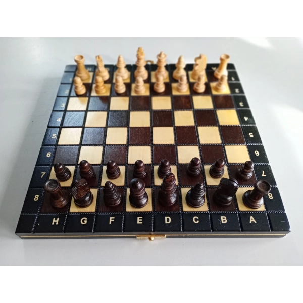 Reiseschach Gebrannt - 26.5cm (B-Qualität)