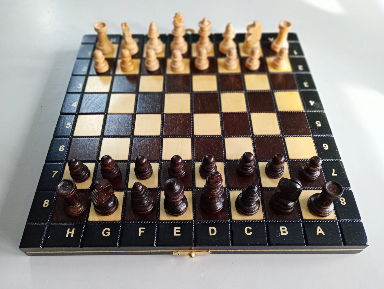 Reiseschach Gebrannt - 26.5cm (B-Qualität)