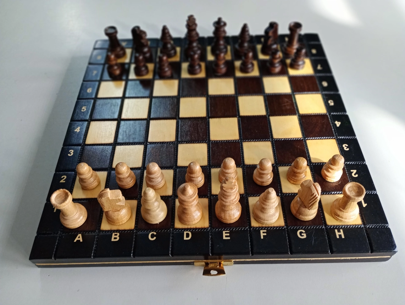 Reiseschach Gebrannt - 26.5cm (B-Qualität)
