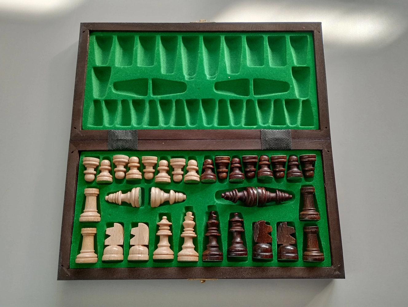 Reiseschach Gebrannt - 26.5cm (B-Qualität)