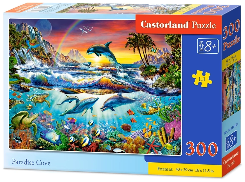 Spielende Delfine im Sonnenuntergang