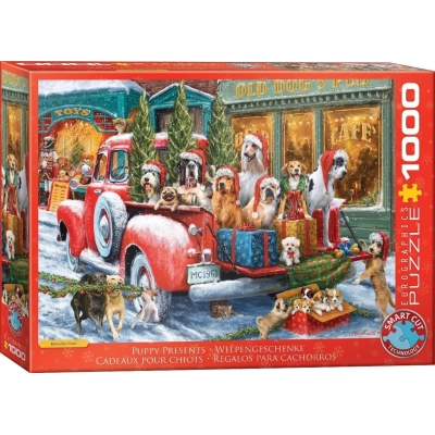 Süsse Welpen mit Geschenken