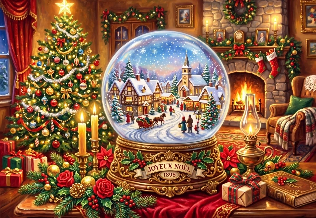 Die Schneekugel zu Heiligabend