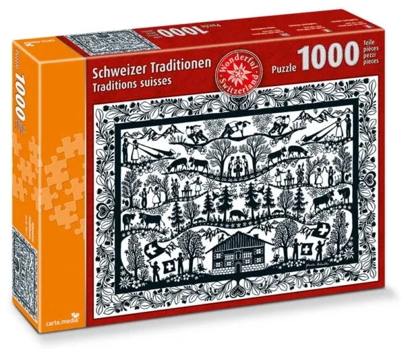 Schweizer Traditionen Scherenschnitt