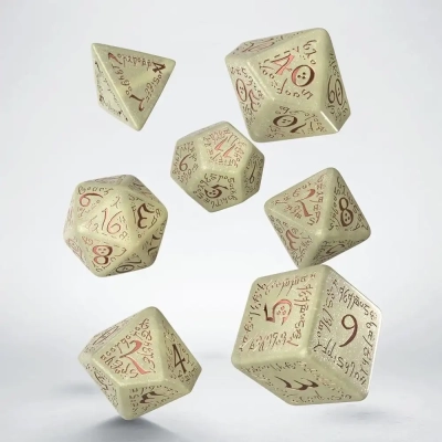 Elvish Jumbo-Würfelset - Schimmernd Beige & Kupfer - 7 Würfel