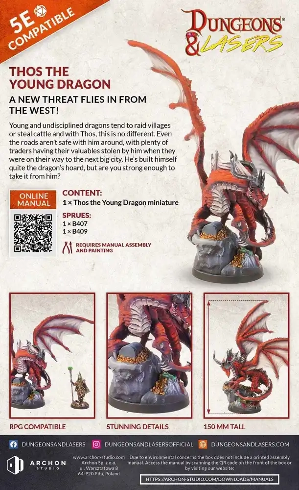 Dungeons & Lasers: Thos the Young Dragon - Miniaturbausatz