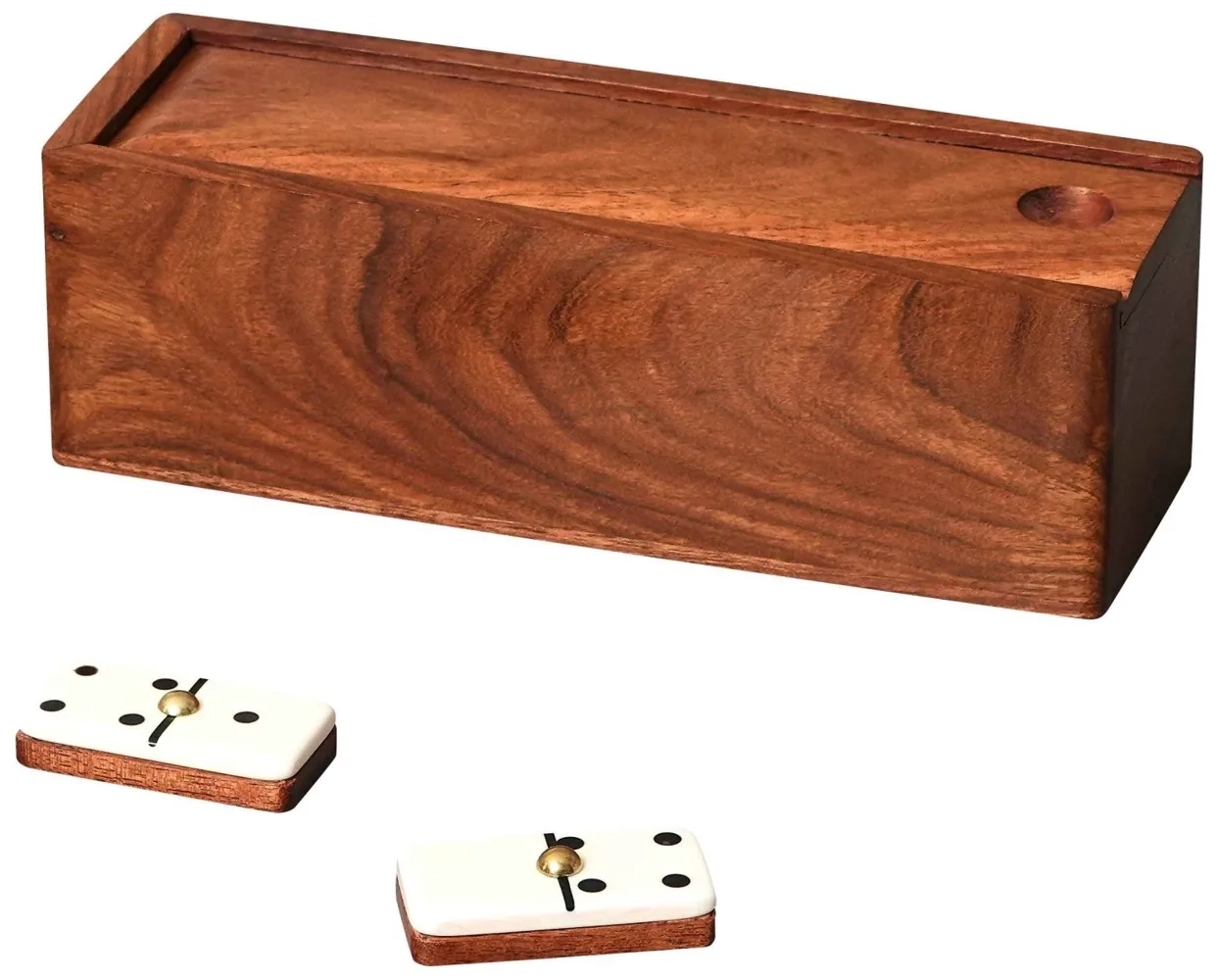 Luxus Holz-Domino - 28 Steine - DE/EN