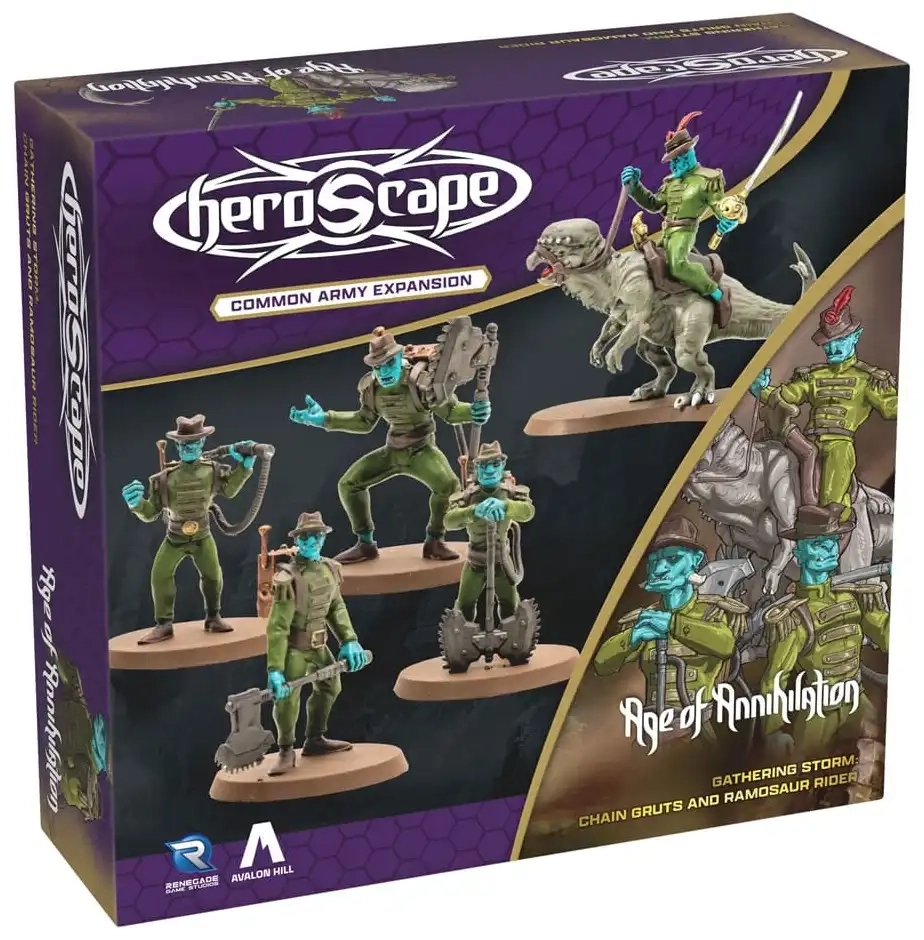 Heroscape: Chain Gruts and Ramosaur Rider - Armeeerweiterung - Unbemalt - EN