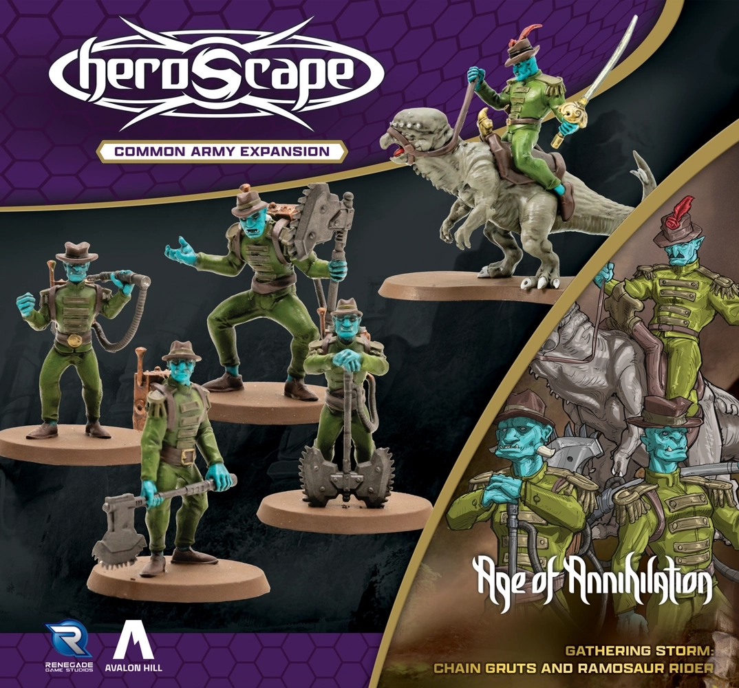 Heroscape: Chain Gruts and Ramosaur Rider - Armeeerweiterung - Unbemalt - EN