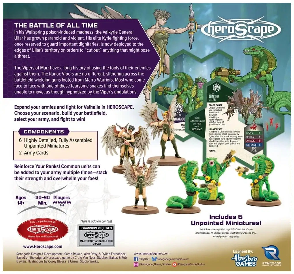 Heroscape: Elites of Ullar and Ranoc Vipers - Armeeerweiterung - Unbemalt - EN