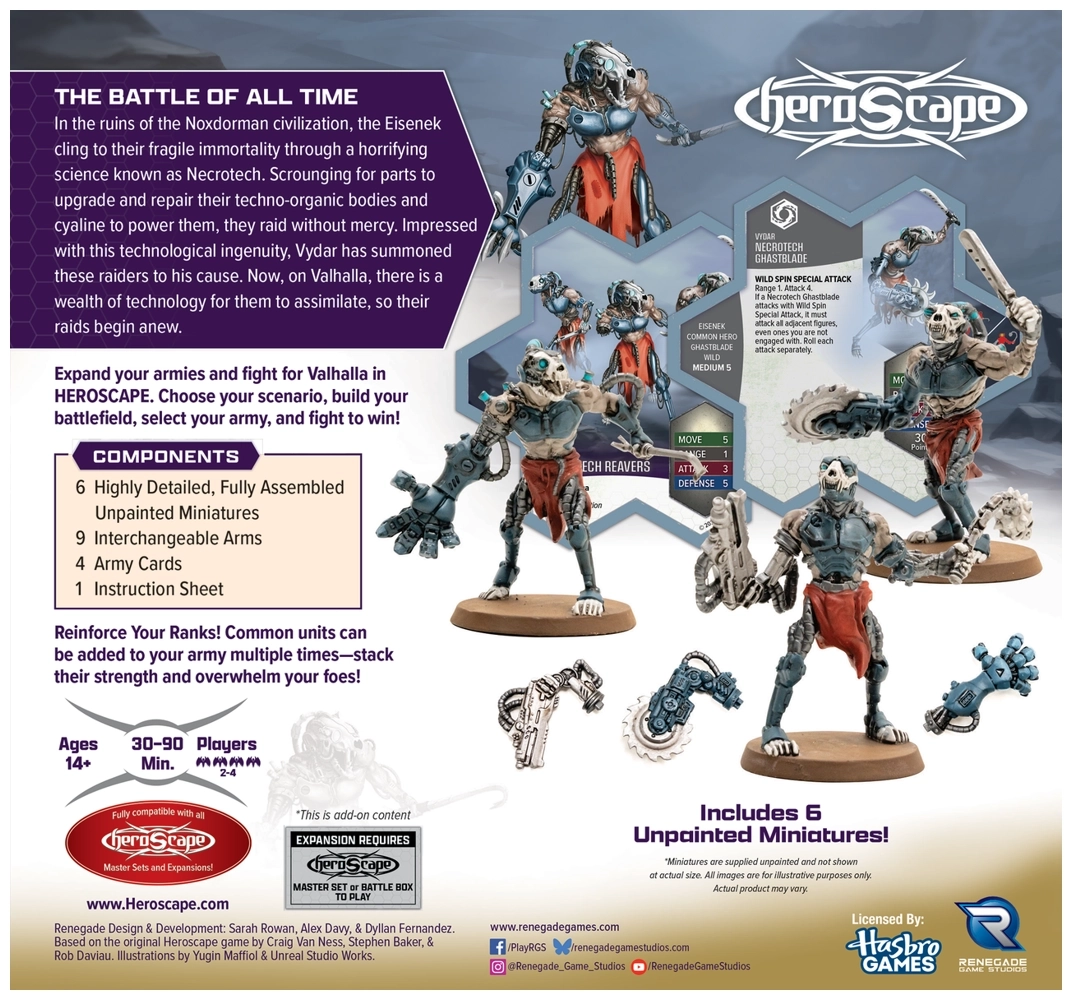 Heroscape: Upgraded Necrotech Reavers - Armeeerweiterung - Unbemalt - EN