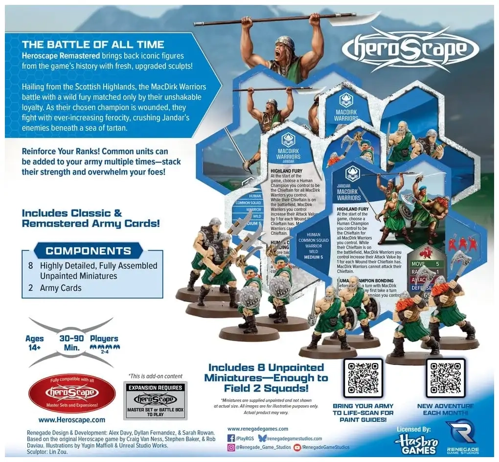 Heroscape: MacDirk Warriors Remastered - Armeeerweiterung - Unbemalt - EN