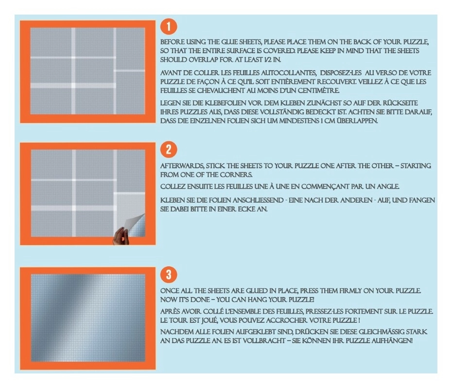 Puzzle Glue Sheets - Selbstklebende Puzzlefolie für 3000 Teile Puzzle - Jig & Puz