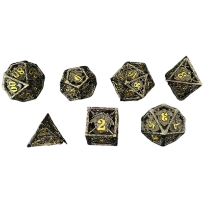 Würfelset Hohlmetall: Dragon Noir - 7 Würfel