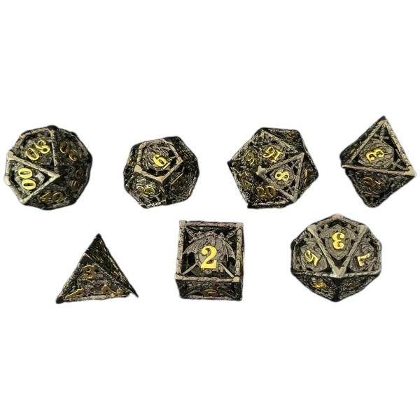 Würfelset Hohlmetall: Dragon Noir - 7 Würfel