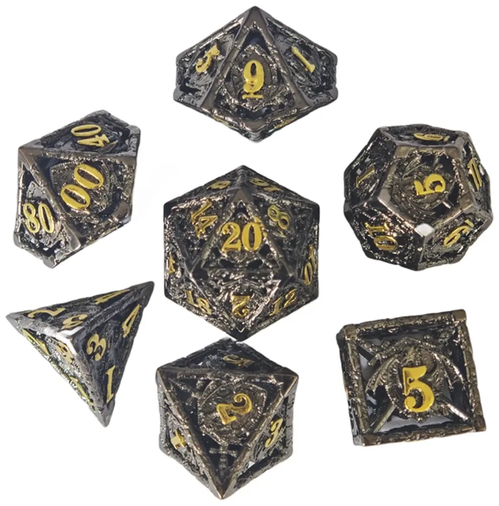Würfelset Hohlmetall: Dragon Noir - 7 Würfel