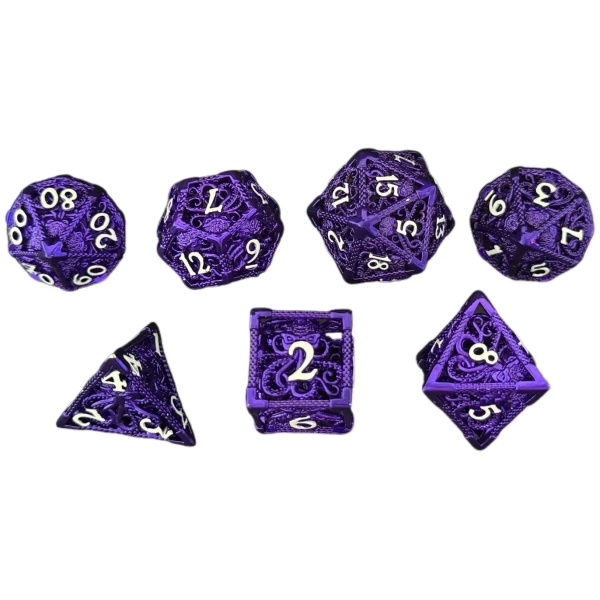 Würfelset Hohlmetall: Cthulhu - Violett - 7 Würfel