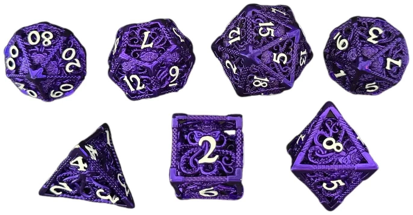 Würfelset Hohlmetall: Cthulhu - Violett - 7 Würfel